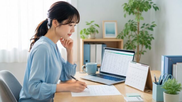 在宅データ入力の納期をExcelとカレンダーで確認する派遣社員