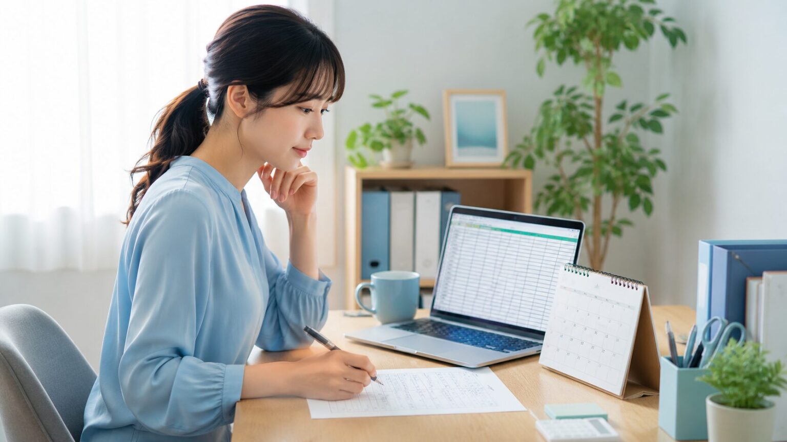在宅データ入力の納期をExcelとカレンダーで確認する派遣社員