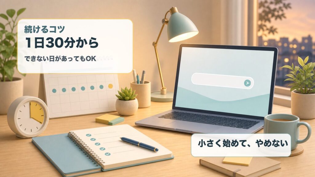 1日30分から在宅ワーク準備を無理なく続けるコツ