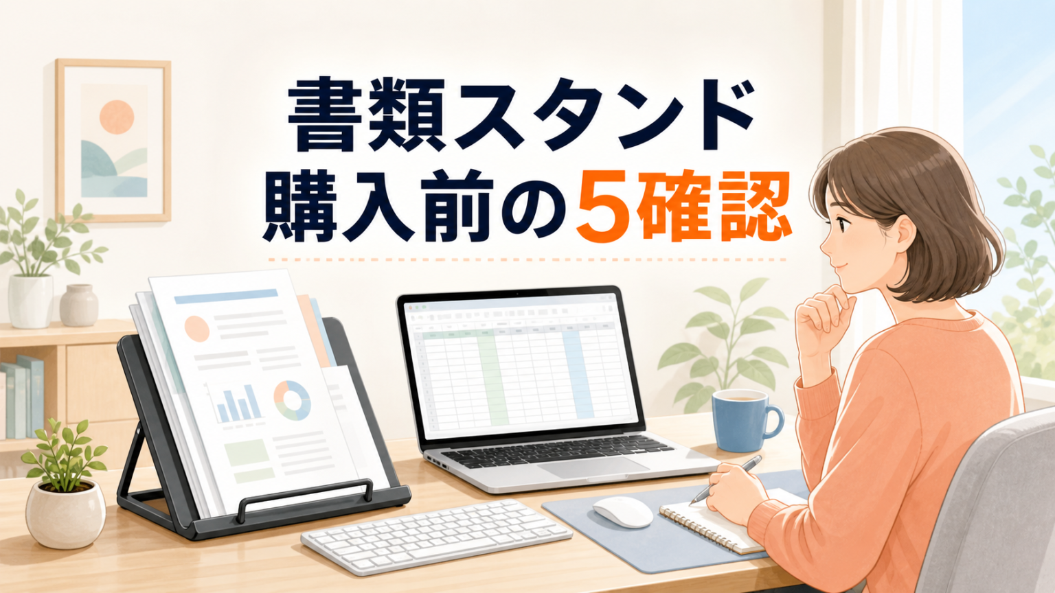 書類スタンドを使った在宅デスクと購入前の5つの確認