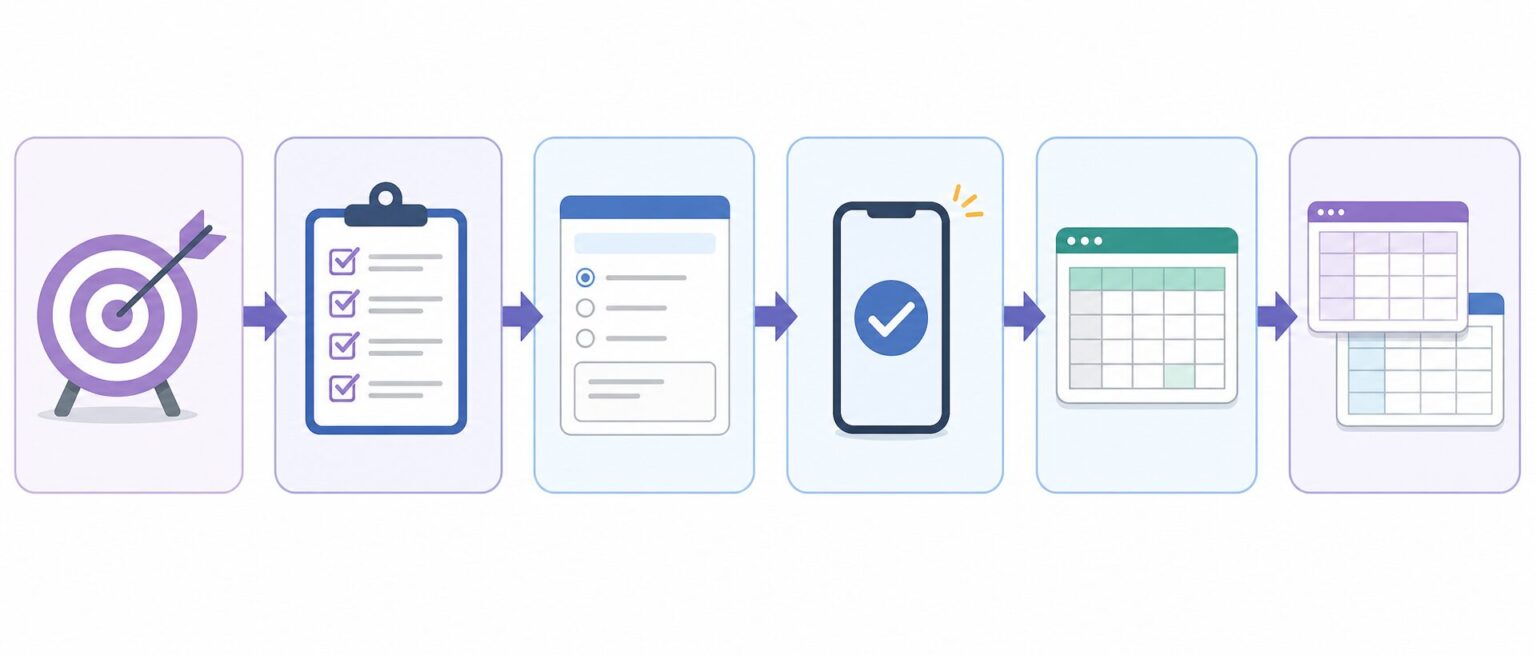 Googleフォームの目的整理、質問設計、テスト、回答整理の流れ