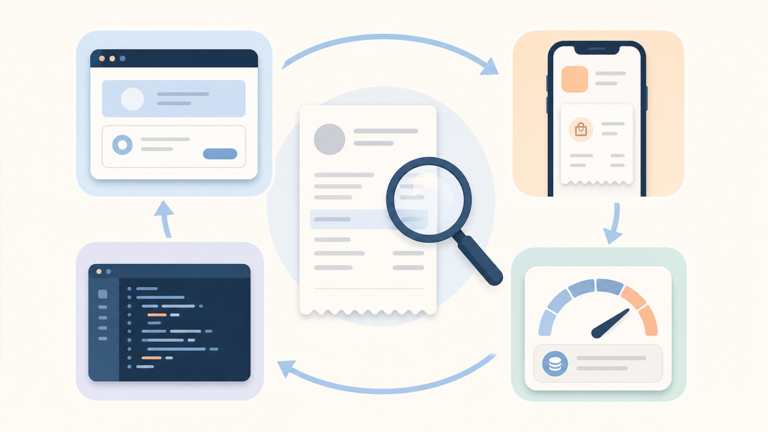 Web契約、アプリ課金、API、利用クレジットの4項目を照合する図解
