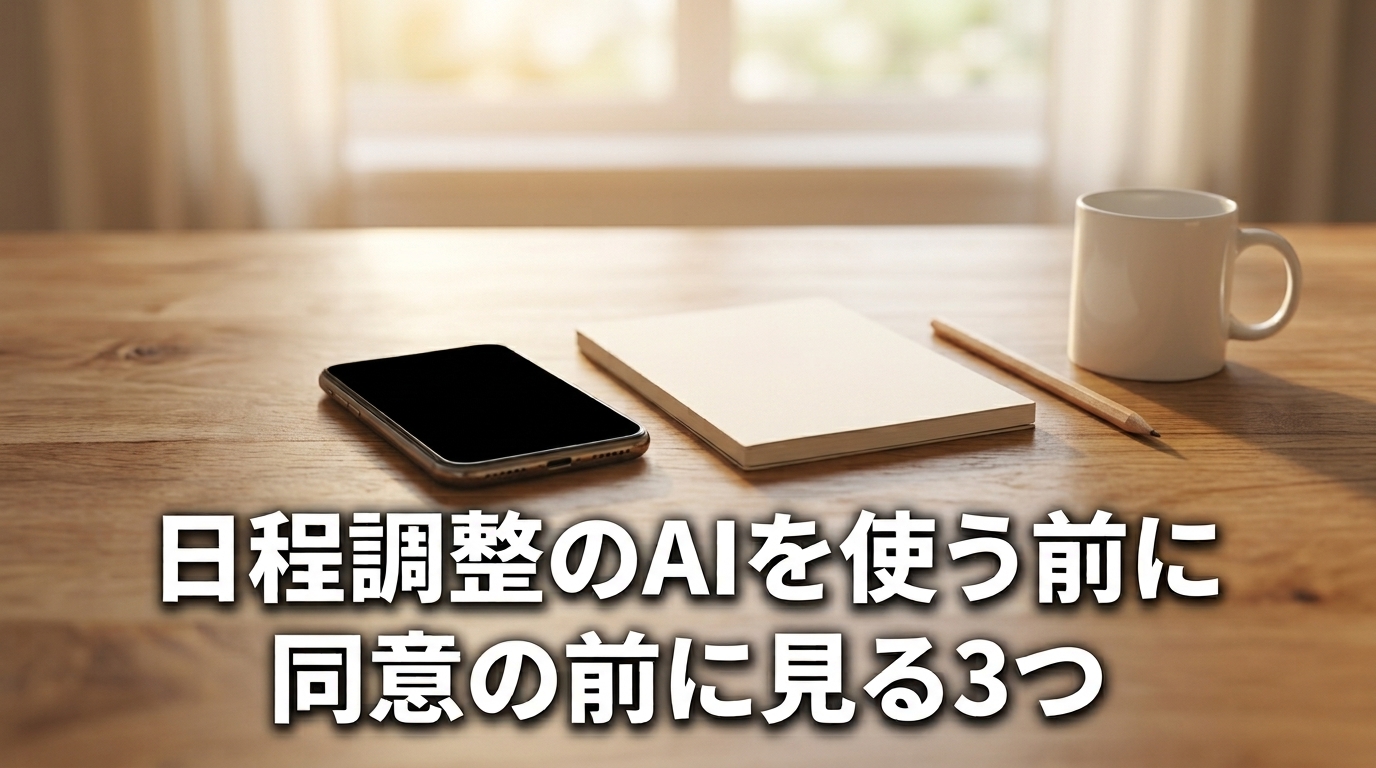 日程調整のAIを使う前に、同意の前に見る3つ
